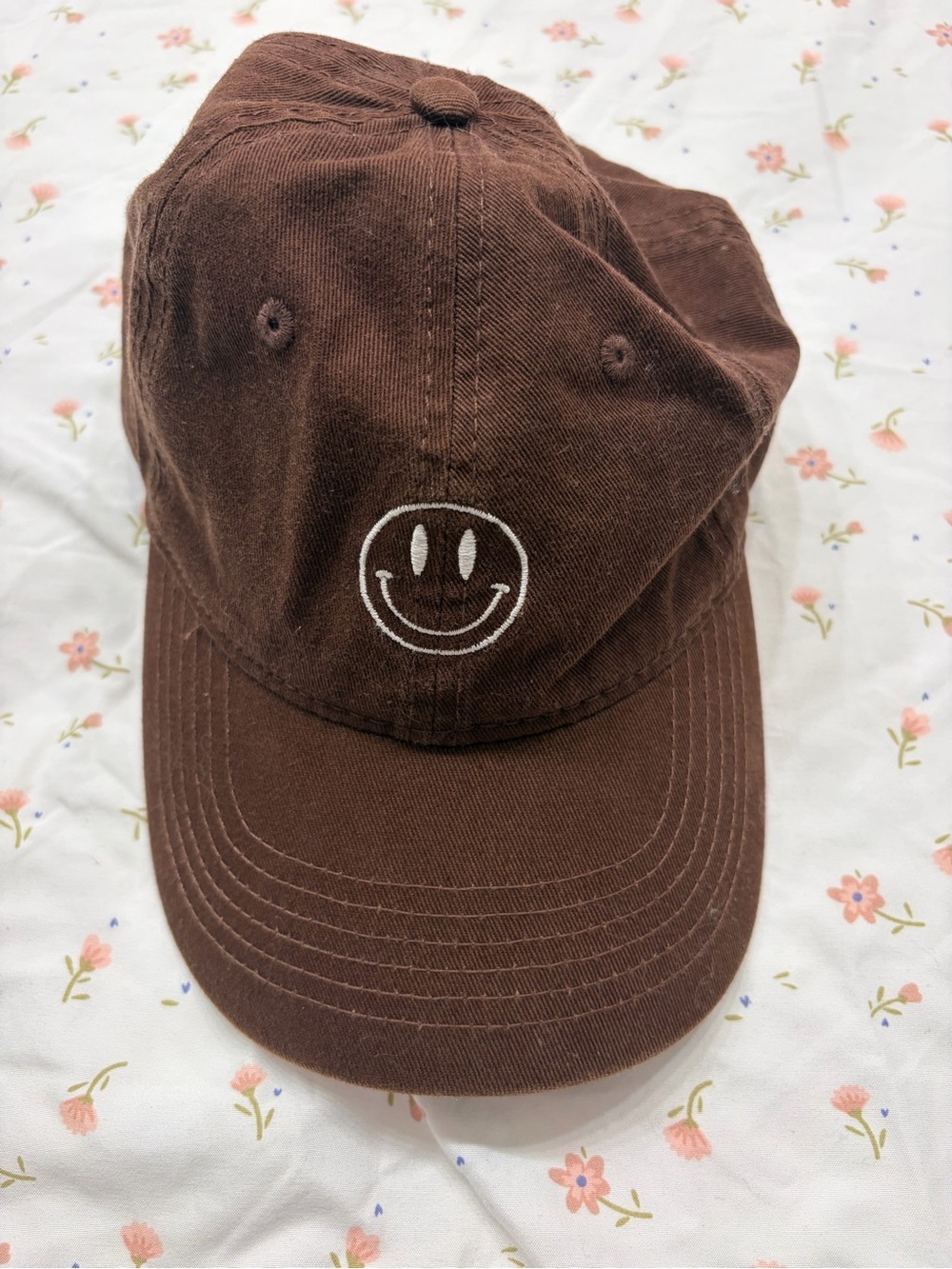 Brown Smiley Face Baseball Cap